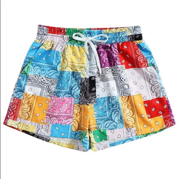Pants - Paisley Patchwork Shorts Size Medium NWT